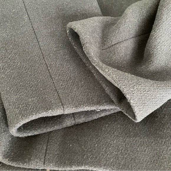 J Crew SZ 24 Village Coat Full Zip Wool Blend Pockets Mock Neck navy blue women - Picture 9 of 10